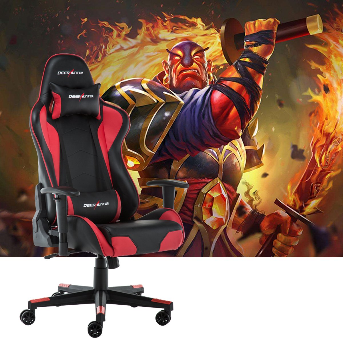 DEER HUNTER Gaming Chair, Leather Office Chair, High Back Ergonomic