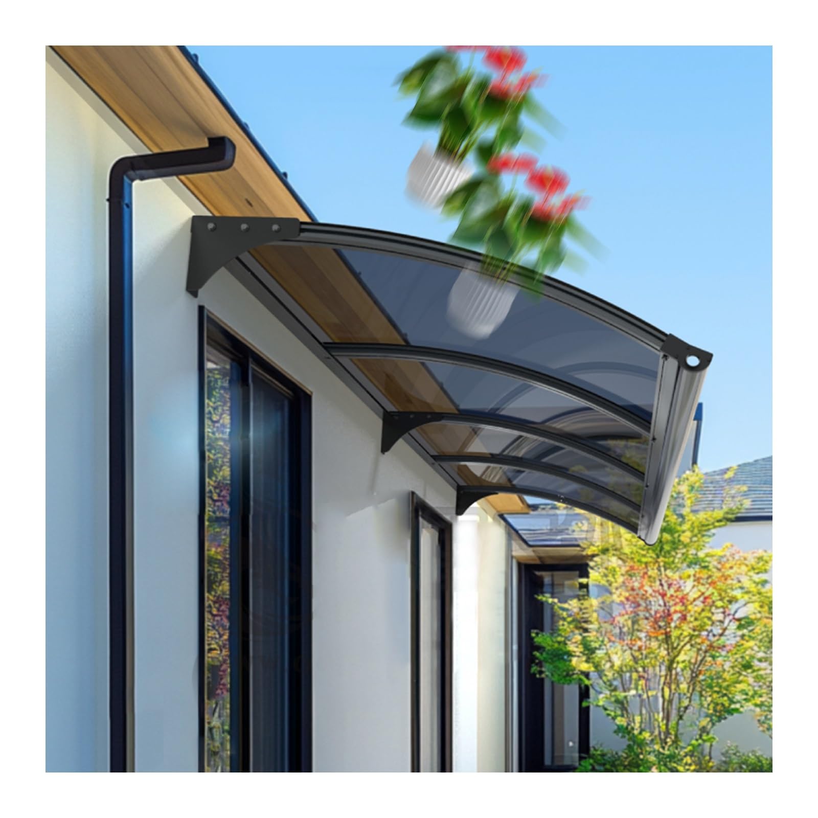 Pencere tentesi, modern polikarbonat tente, üstün tente, sundurma ve veranda için UPF 50+ korumalı, dayanıklı kapak 2,5 mm, ana kapı için ayarlanabilir koruma, 120 Yapı Market
