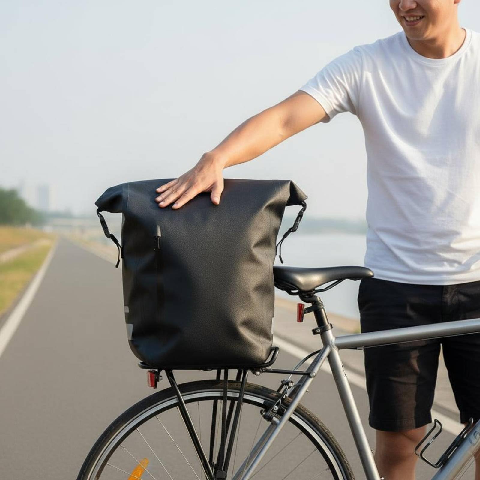 Fahrradtasche wasserdichte Lenkertasche Gepäckträgertasche Rahmentasche mit TPU Beschichtung Und Reflexdetails Schnelle Montage Am Gepäckträger für Einkauf Wochenendtrip Camping
