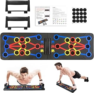 Portable Planche Pompe, Planche Pompe Musculation avec Antiglisse Poignées, Pliable Planche et Appareil de Fitness Système équipement d’Entrainement pour Les Muscle Unisexe