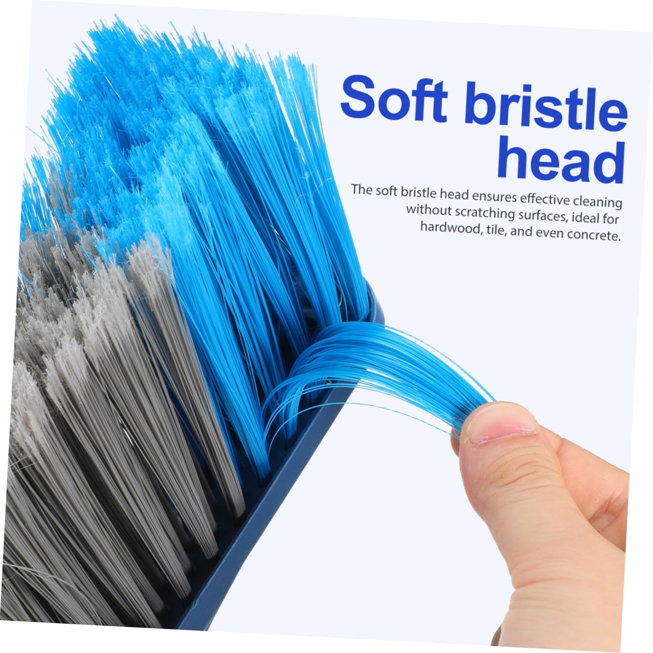 Broom Head Attachment for Indoor and Patio Sweeping, Soft Bristle