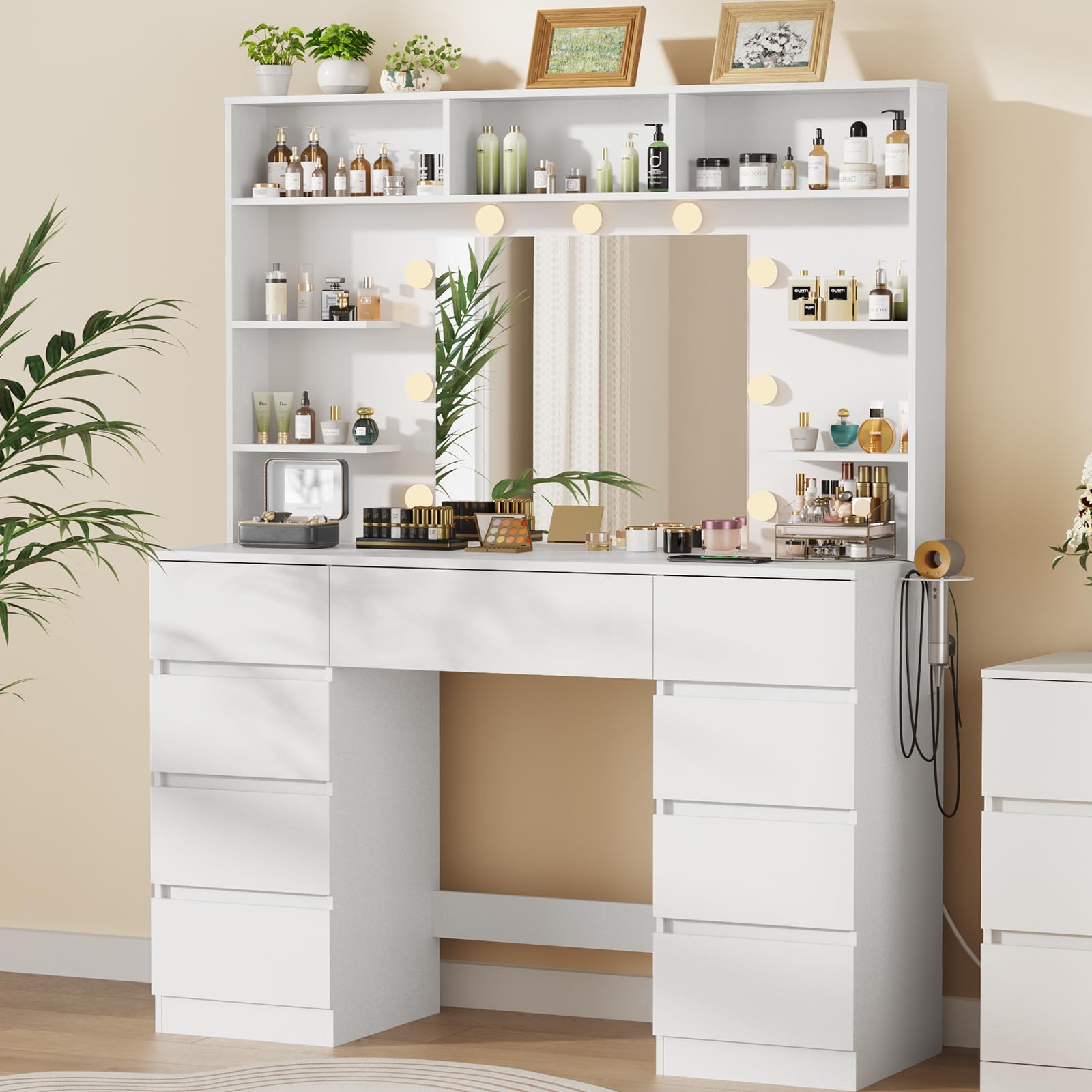 Asgolion Schminktisch mit Spiegel EU25VT-ZHD