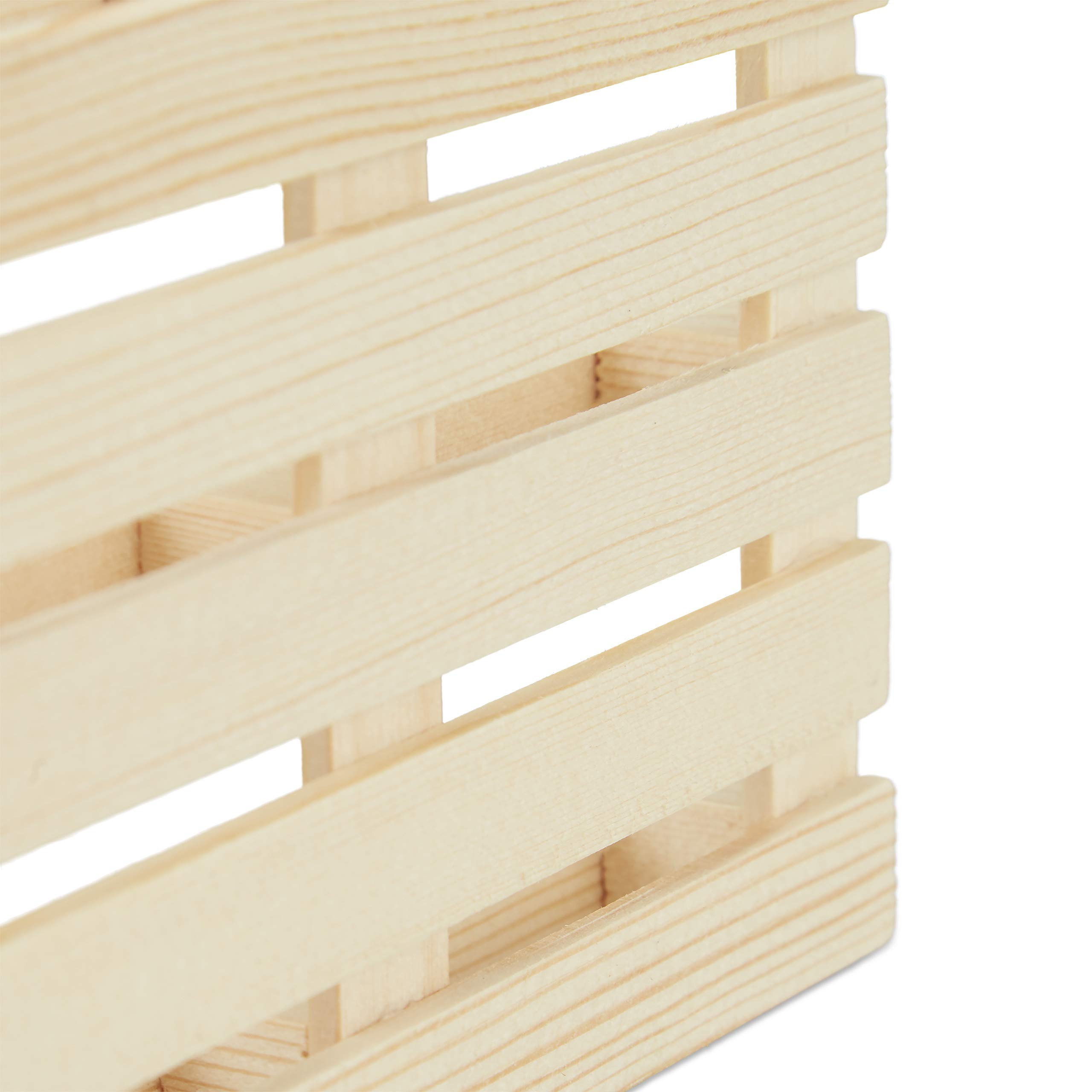 Relaxdays Sottobicchieri Mini Pallet, Set da 6, Poggiabicchieri Antiscivolo, Bancali in Legno, HLP: 2x12x8cm, Naturale