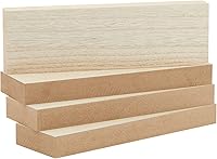 Bright Creations 3x10x1 Inch Wood Blocks for Crafts - 4-Pack Unfinished MDF Boards, Smooth for Painting, Carving & DIY Projects