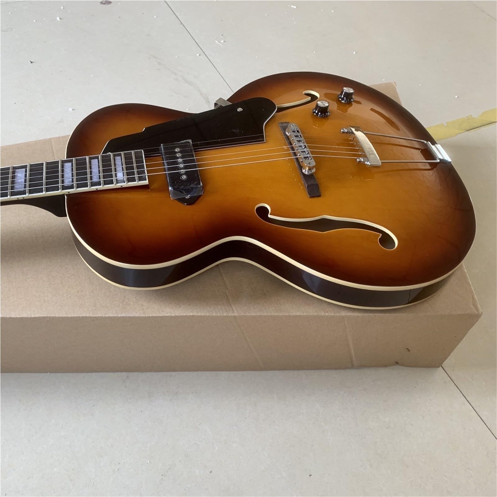 Chitarra Elettrica Per Pratica Set Chitarra Elettrica Jazz Fatta A Mano Con Foro A F Originale Full Hollow Barrel P90 Pickup