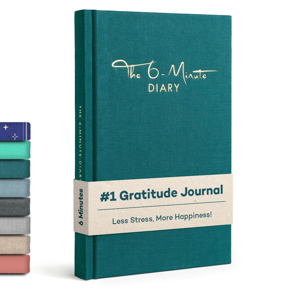 The 6-Minute Diary (El Diario de 6 Minutos en inglés) | 6 Minutes a Day for More Mindfulness, Happiness and Productivity | A Simple and Effective Gratitude Journal (azul petróleo)