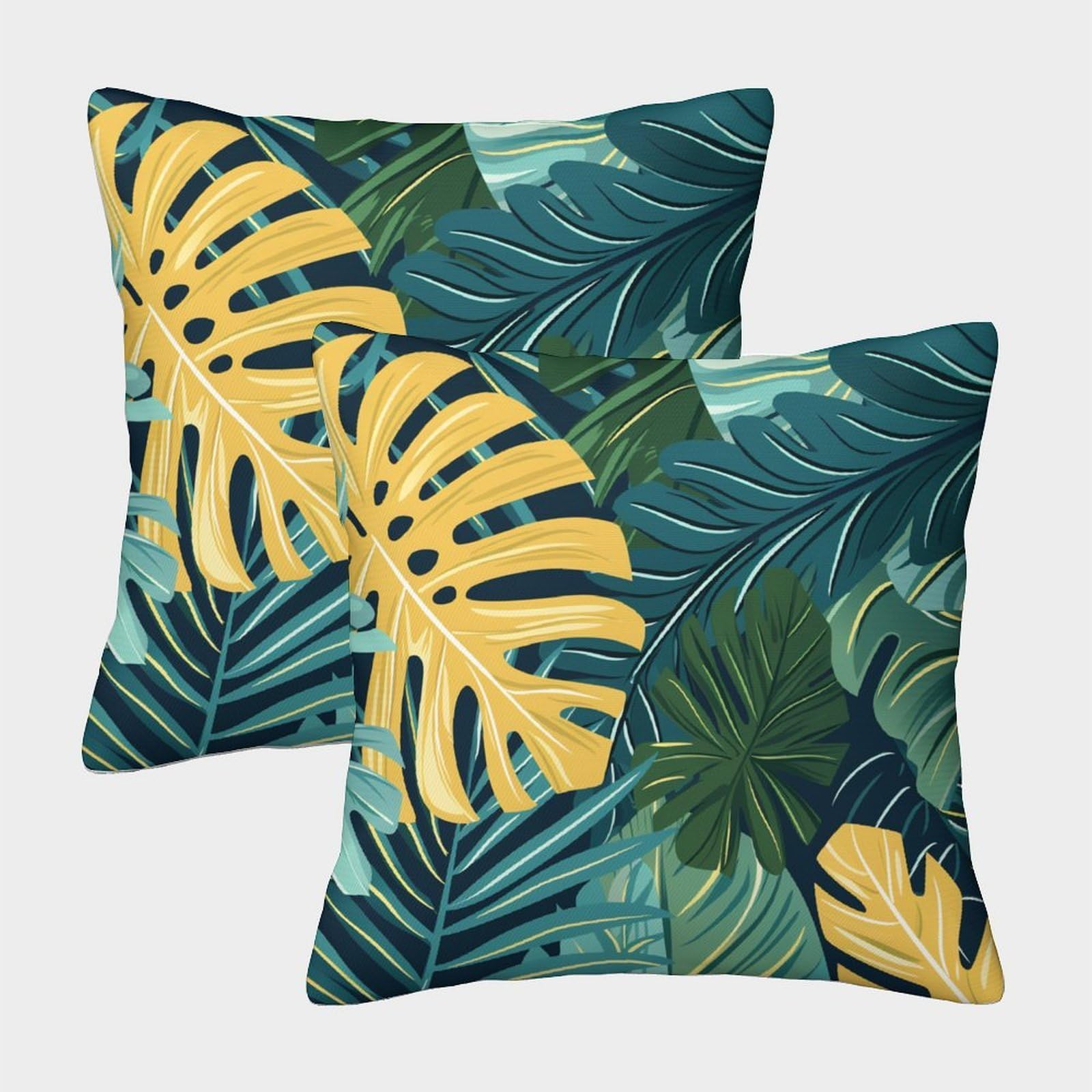 kaiyun 2 Pack Jungle Leaf,Plant Life Pillow Case 40x40cm 3D Printing Cushion Cover,home Decoration Sofa Cushion