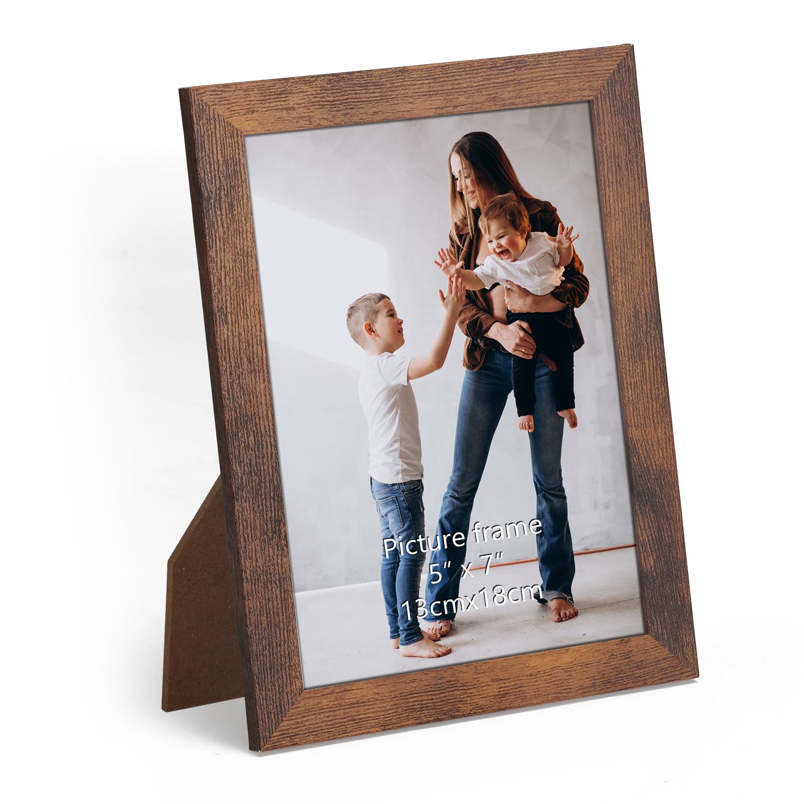 Vasemouh Brown 7x5 Photo Frame, Vintage MDF Wooden Picture Frame for Living Room, Bedroom and Office, Wall or Tabletop Display, Vertical or Horizontal, Single — image 1