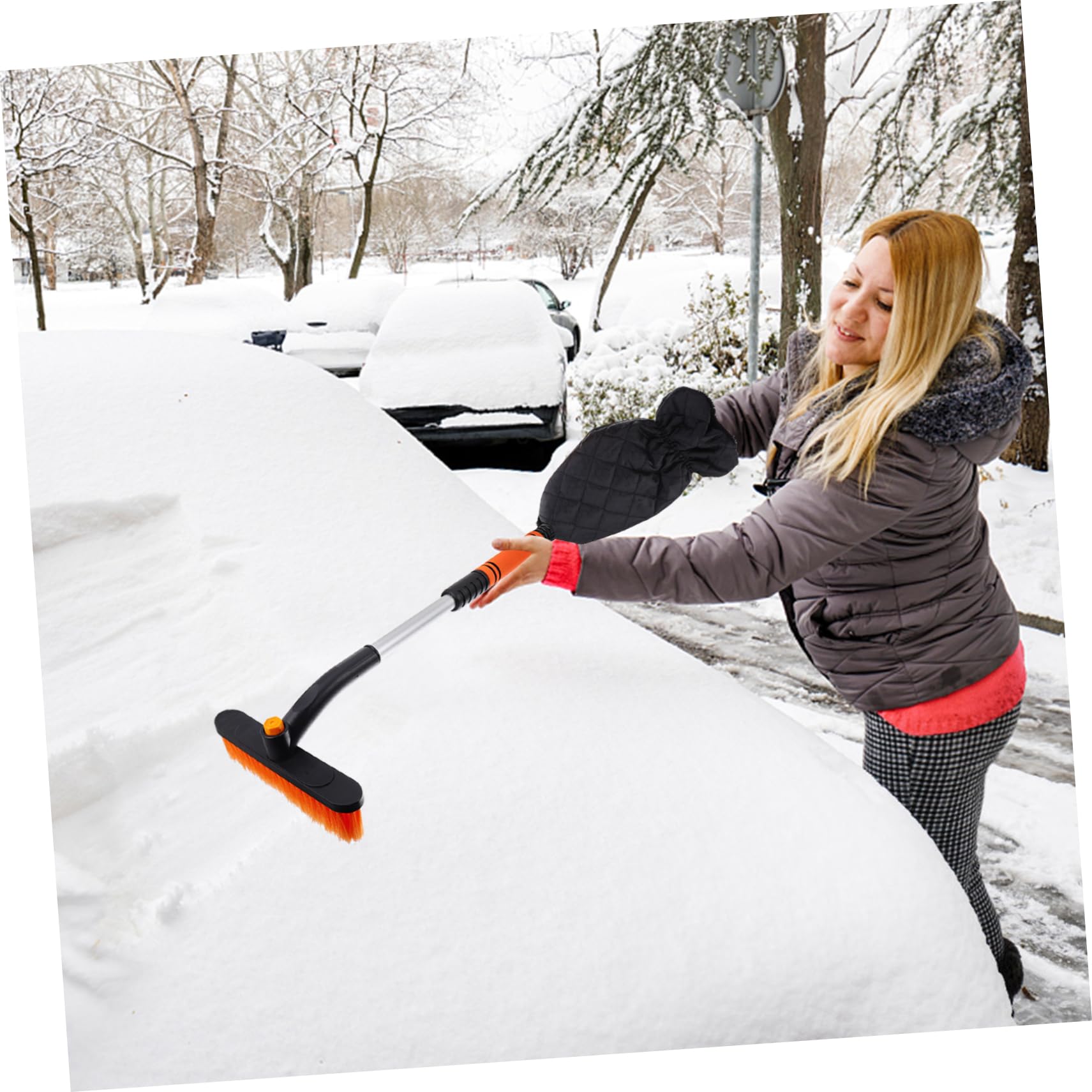 Kisangel 2 Pezzi per Neve Auto con Spazzola e Rimozione Ghiaccio e Strumento per Inverno Facile da Riporre e Resistente
