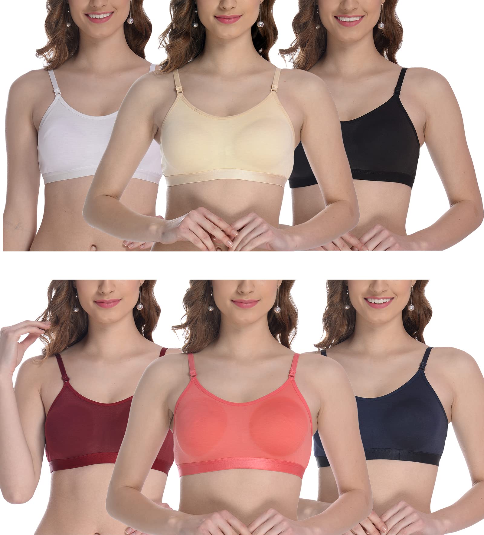 styfun Women's Cotton Non-Padded Wire Free Full Coverage Bra Multicolored-picture-10