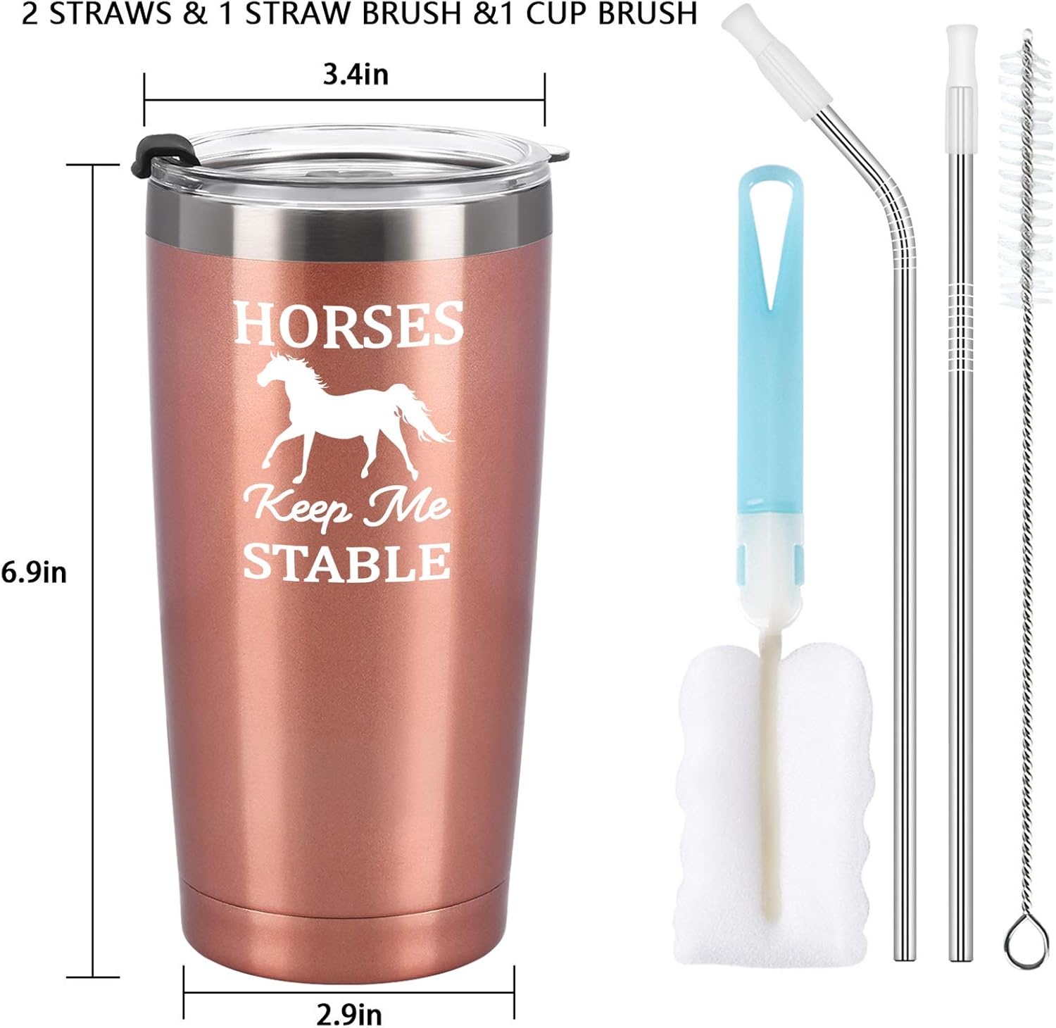 Gеt Sресіаl Prісе Horse Gifts For Women, Horses Keep Me Stable Travel Tumbler with Lids, Birthday Christmas Gifts for Horse Lovers, Girls, Mom, Friends, Aunt, Sister, 20 Oz Insulated Stainless Steel Tumbler, Rose Gold Bеѕt Dеаl 🛒 Horse Gifts For Women, Horses Keep Me Stable Travel Tumbler with Lids, Birthday Christmas Gifts for Horse Lovers, Girls, Mom, Friends, Aunt, Sister, 20 Oz Insulated Stainless Steel Tumbler, Rose Gold
