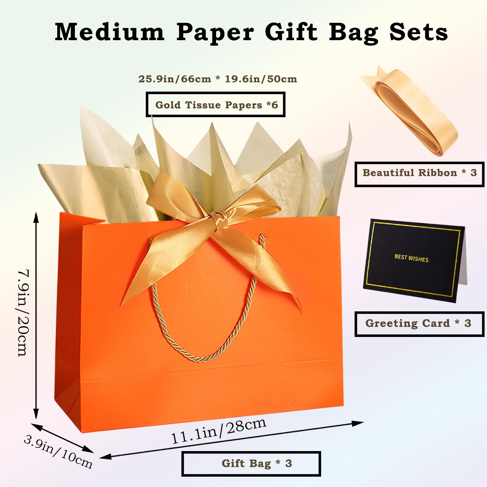 JEUIHAU 16 Pcs Wedding Gift Bags With Gold Bow Ribbon, Colorful Medium Gift Bag (L)28 X (H)20 X (W)10 Cm Party Bag With Handles, Present Bags For Birthday, Weddings, Parties, Christmas - View #5