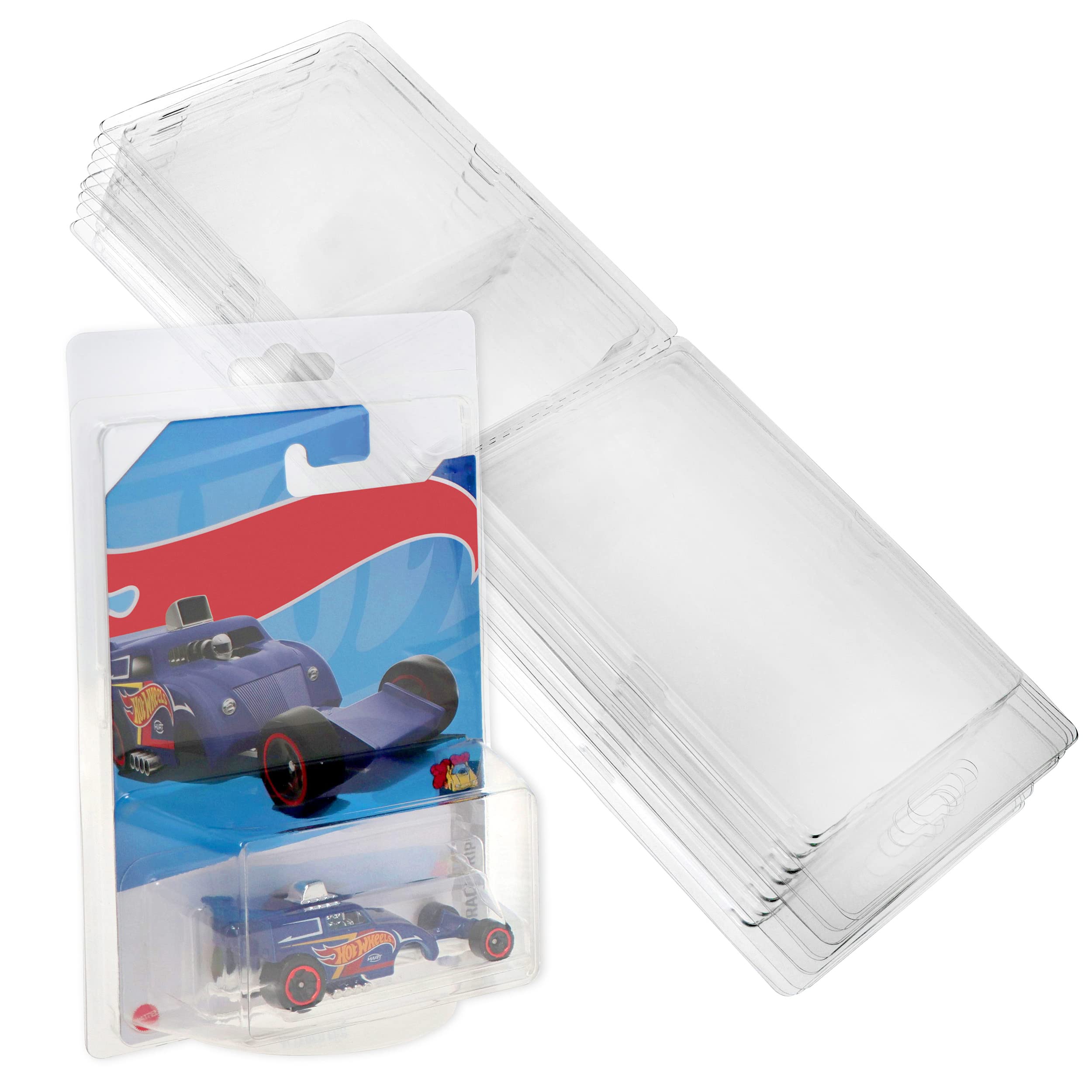 7Penn Model Car Protector Packs Compatible with Hot Wheels and Matchbox Diecast Cars - Clamshell Cases Clear Plastic Car Display Protective Case Blister Packs - 15 Pack