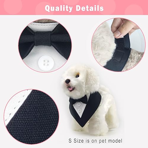 Miniatura 2 de KOOLMOX - Esmoquin para perros pequeños traje formal elegante para perro con corbatín traje de boda para perro traje de esmoquin para perro