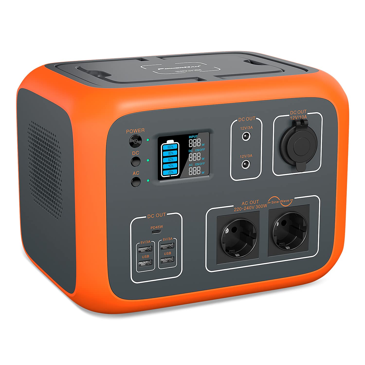 PowerOak AC50S PowerStation 500Wh Solargenerator Lithium Mobiler Stromspeicher mit 230V Steckdose/USB-C/Kabelloses Laden Notstromaggregat für Reise Camping Emergency Garten Heimwerken(BLUETTI AC50S) …