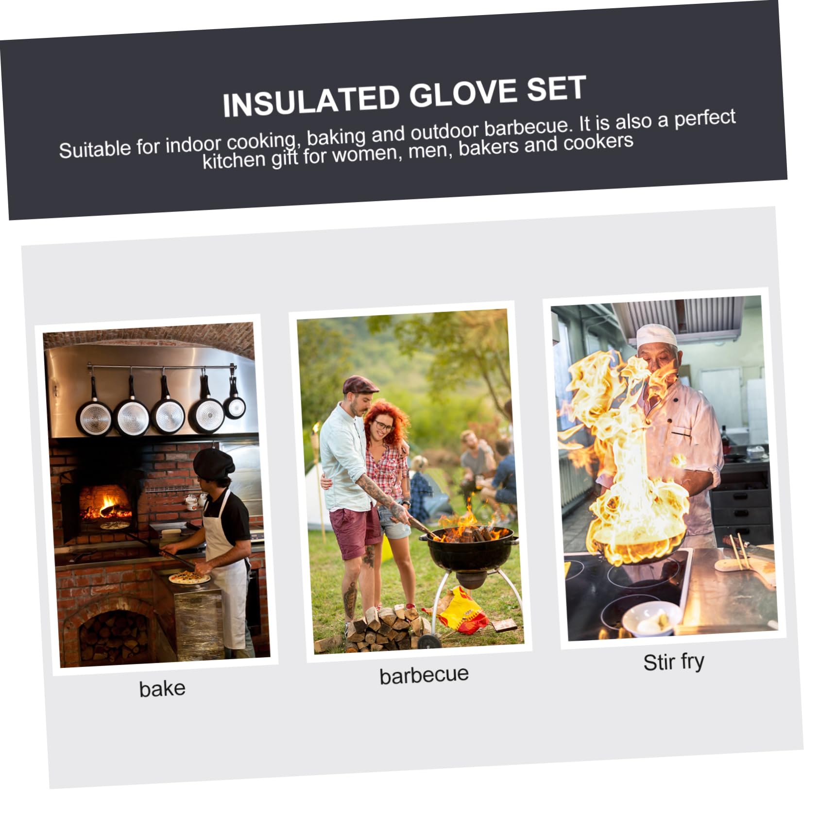 MAGICLULU 12 Stck Teiliges Set Rote Weihnachts Ofenhandschuhe und Tischsets Hitzebeständige Topfhandschuhe aus Dickem Wärmeisolierend und rutschfest zum Backen Grillen und Küchenschutz
