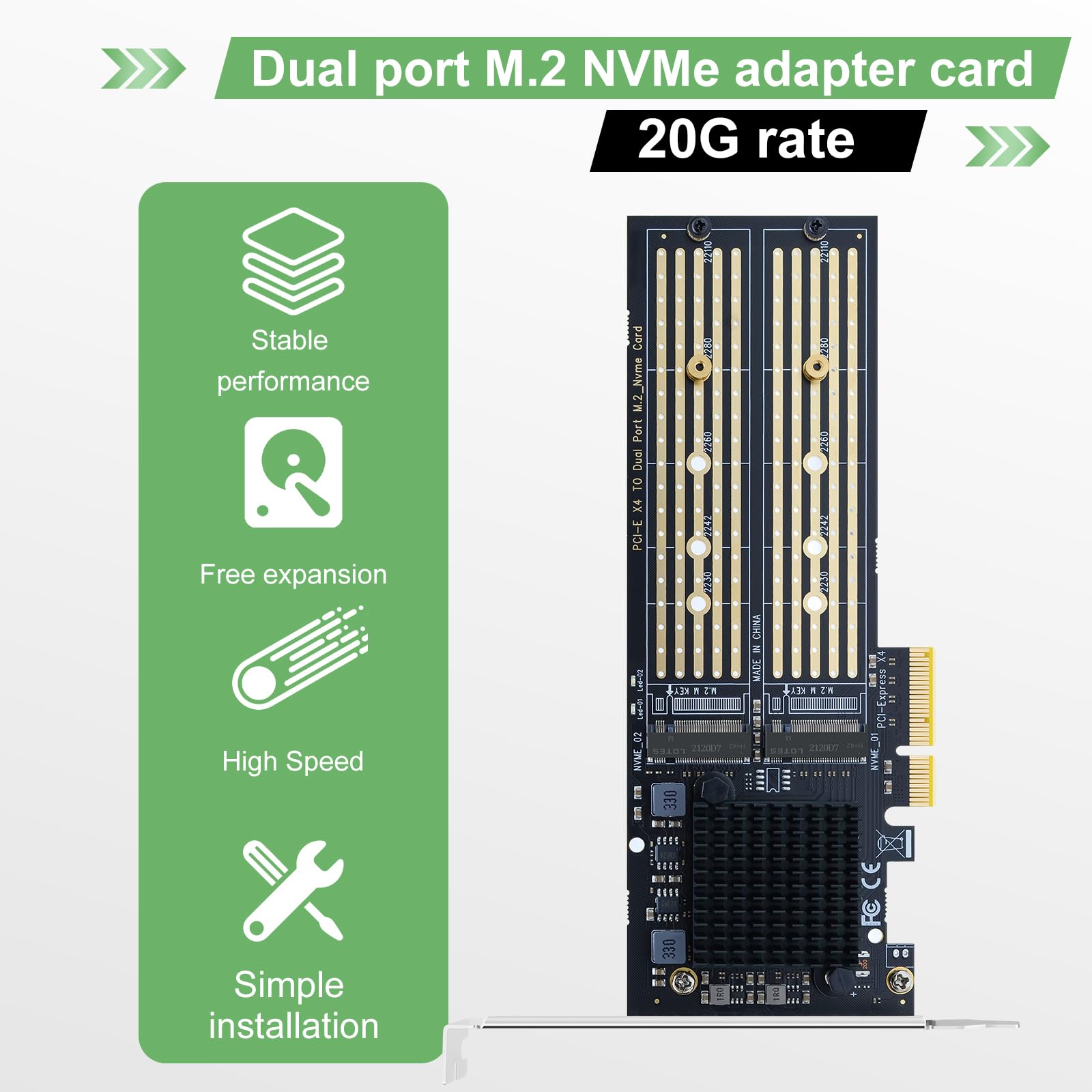 Amazon.com: PCIe 2.0 x4 to Dual M.2 Adapter Card, Dual Slot NVMe Amazon.com: PCIe 2.0 x4 to Dual M.2 Adapter Card, Dual Slot NVMe