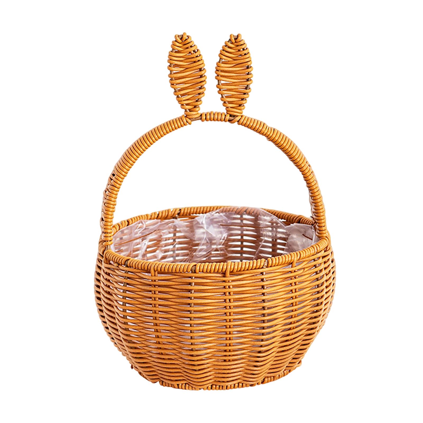 Osterkörbchen Mit Henkel, Kinder Osternest Korb, Oster Geschenktüten, Ostertüten Aufbewahrung Ostergeschenke Ostern Eier Süssigkeit Plätzchen, Handgeflochtenerb Kleiner Weidenkorb mit Henkel (Khaki6)
