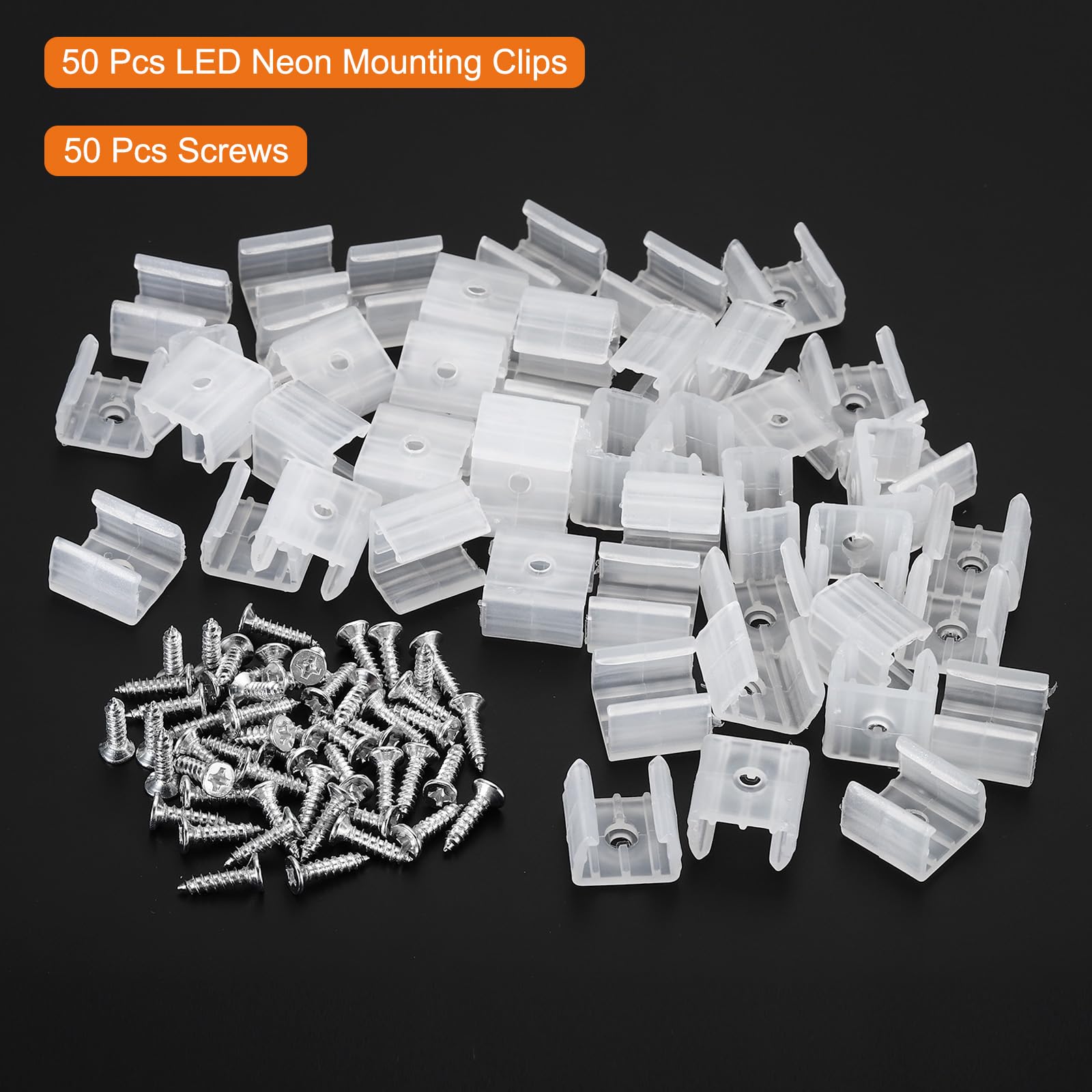 uxcell LED Neon Mounting Clips Holder Mounting Bracket Support Fixing Clamps Fit 10mm to 12mm Silicone LED Neon Strip Lighting - Image 3