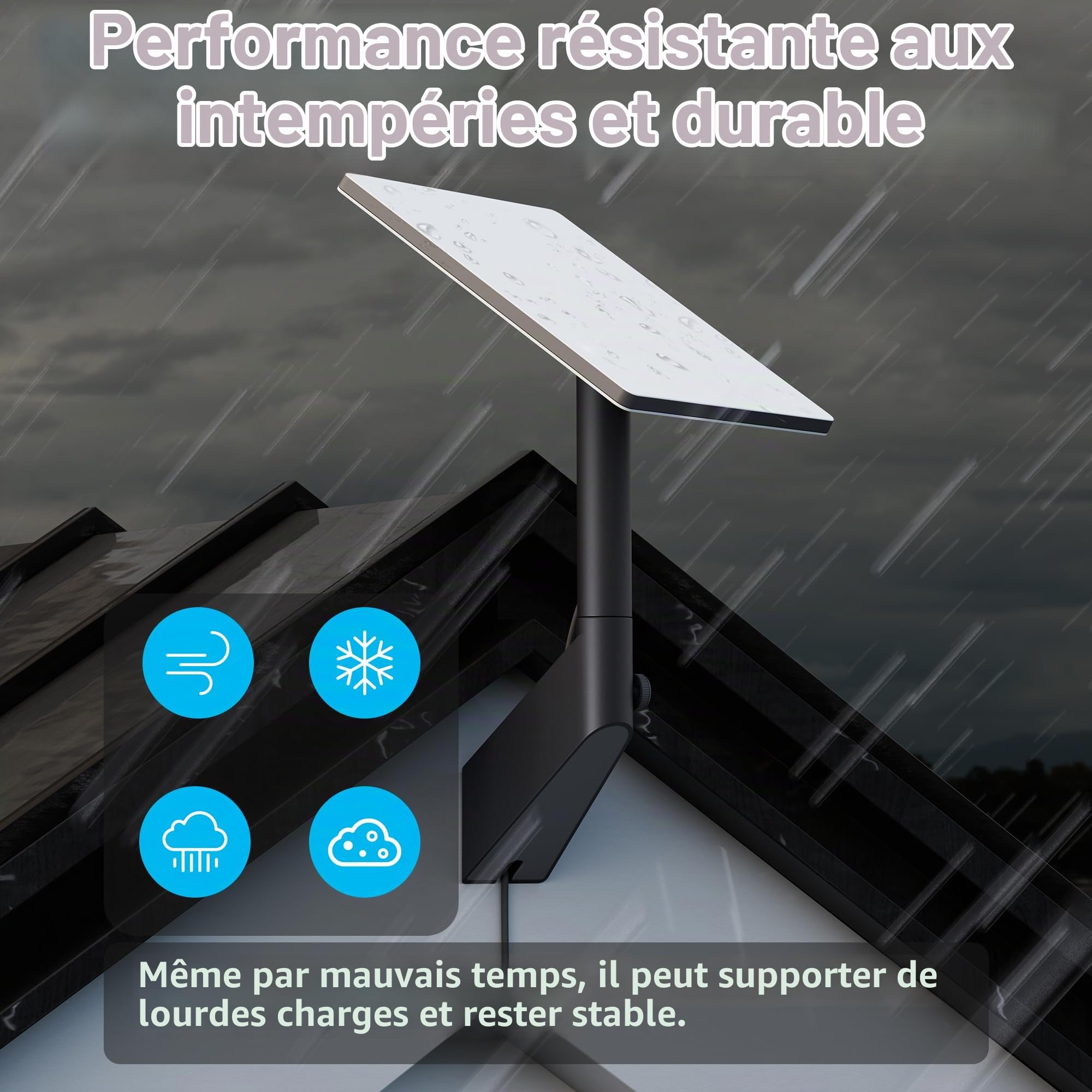 Joinfworld Support Starlink Gen 3, Support Starlink Mural 360° Ajustable pour Starlink V3, avec Adaptateur de Tuyau Starlink Gen 3, pour Camping-Cars, Balcons et Poteaux (Wallmount-DM6)