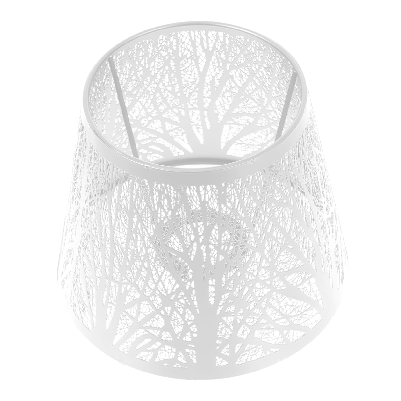 Abat-jour en Fer pour Base E27, Décoratif, Blanc Ajouré