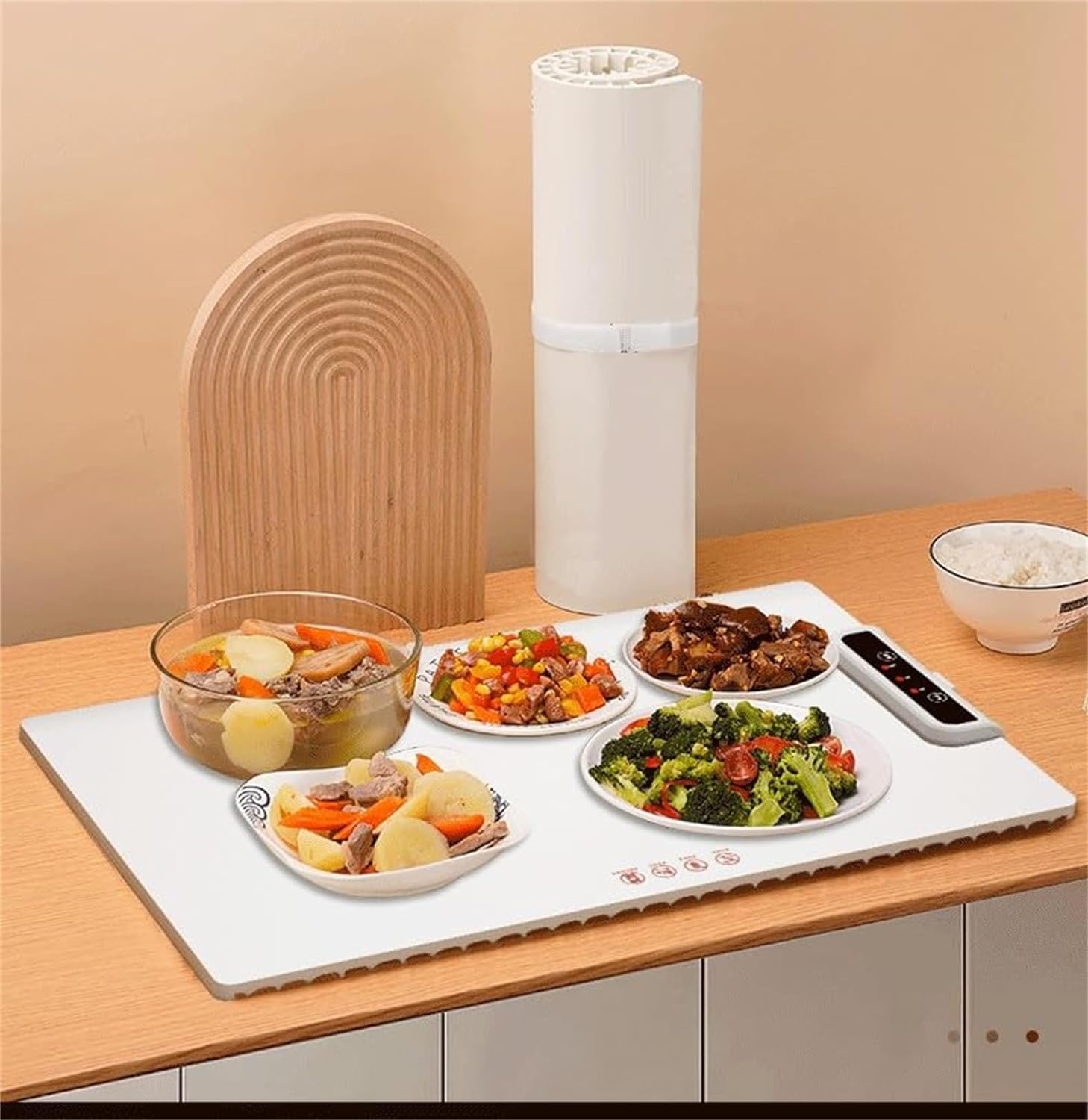 Vassoio scaldavivande a temperatura regolabile, ideale per buffet, ristoranti, feste in casa, 61 x 38 cm, portatile, elettrico, per cene