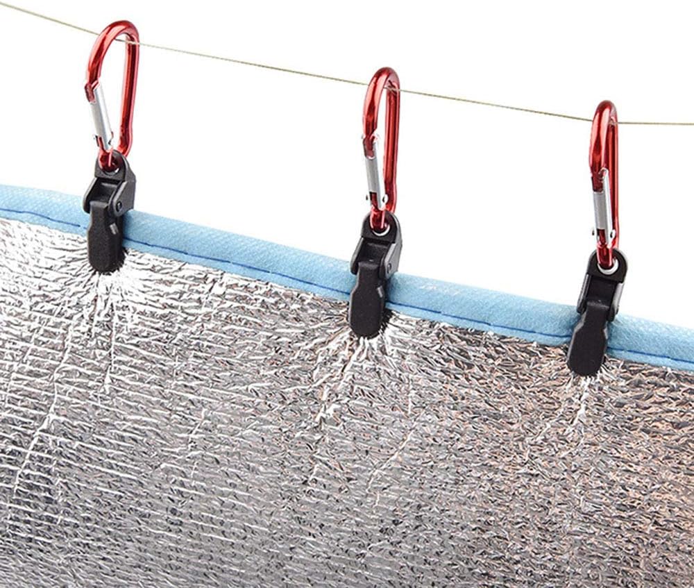 E-outstanding 12-Pack Small Outdoor Camping Awning Point Hook Tent Windbreak Clamp Plastic Crocodile Clip 33x10x13mm, Black
