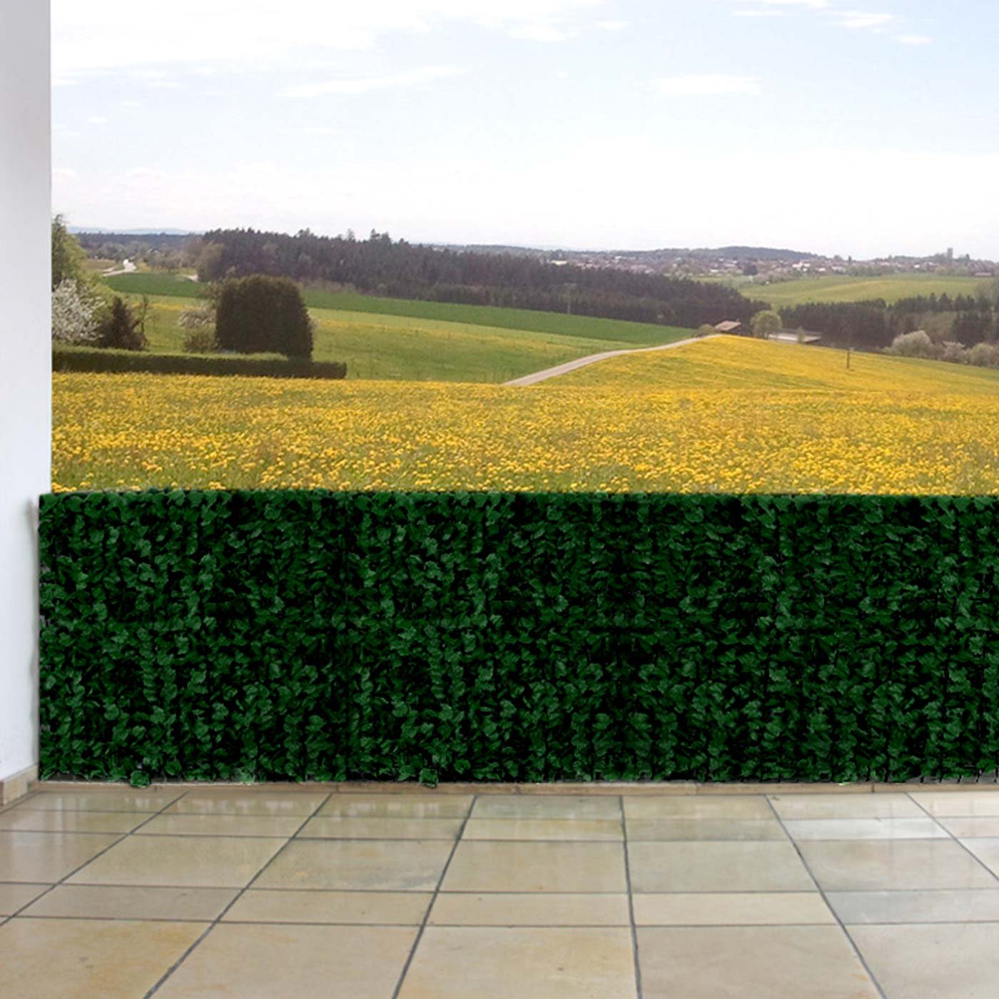 Mendler MA-Trading – Wind – Revestimiento para balcón Terraza Valla ~ Hojas Oscuro 300 x 100 cm