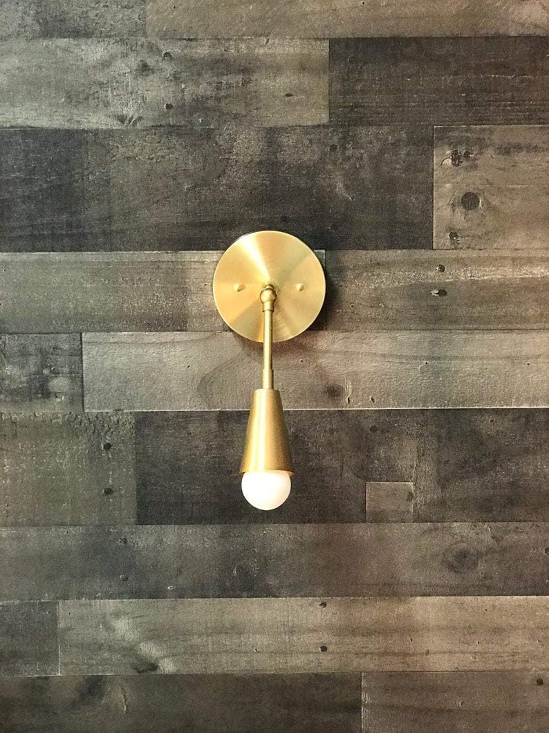 Regal Nauticaz Modern Wall Lamp Antique Brass Light Fixture Cone Shade Holder for Bedroom Bedside Living Room Reading