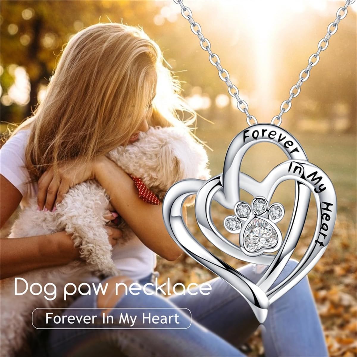 Cynlsum Dog Memorial Gifts Remembrance Necklace: Loss of Dog Sympathy Gift Heart Shape Pet Necklace for Women Pet Lovers Puppy Bereavement Gift Keepsake Passing Away Gifts