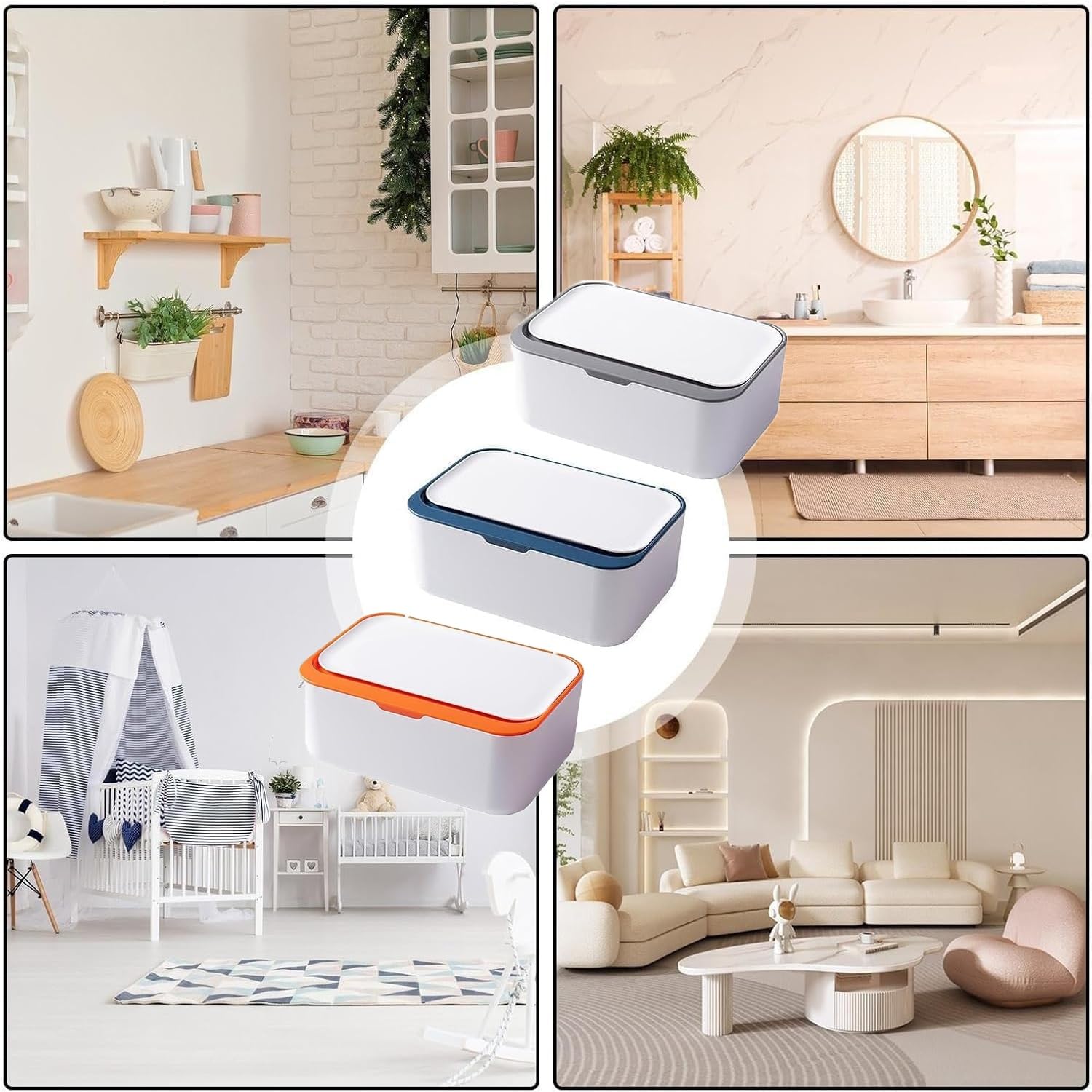 Feuchttüicher Box Baby Klein,feuchttücher Box Beige Erwachsene, Feuchtigkeitsspendende Boxs Für Feuchtes Toilettenpapier，Nachfüllbare Feuchtes Toilettenpapier Boxs(Gray)