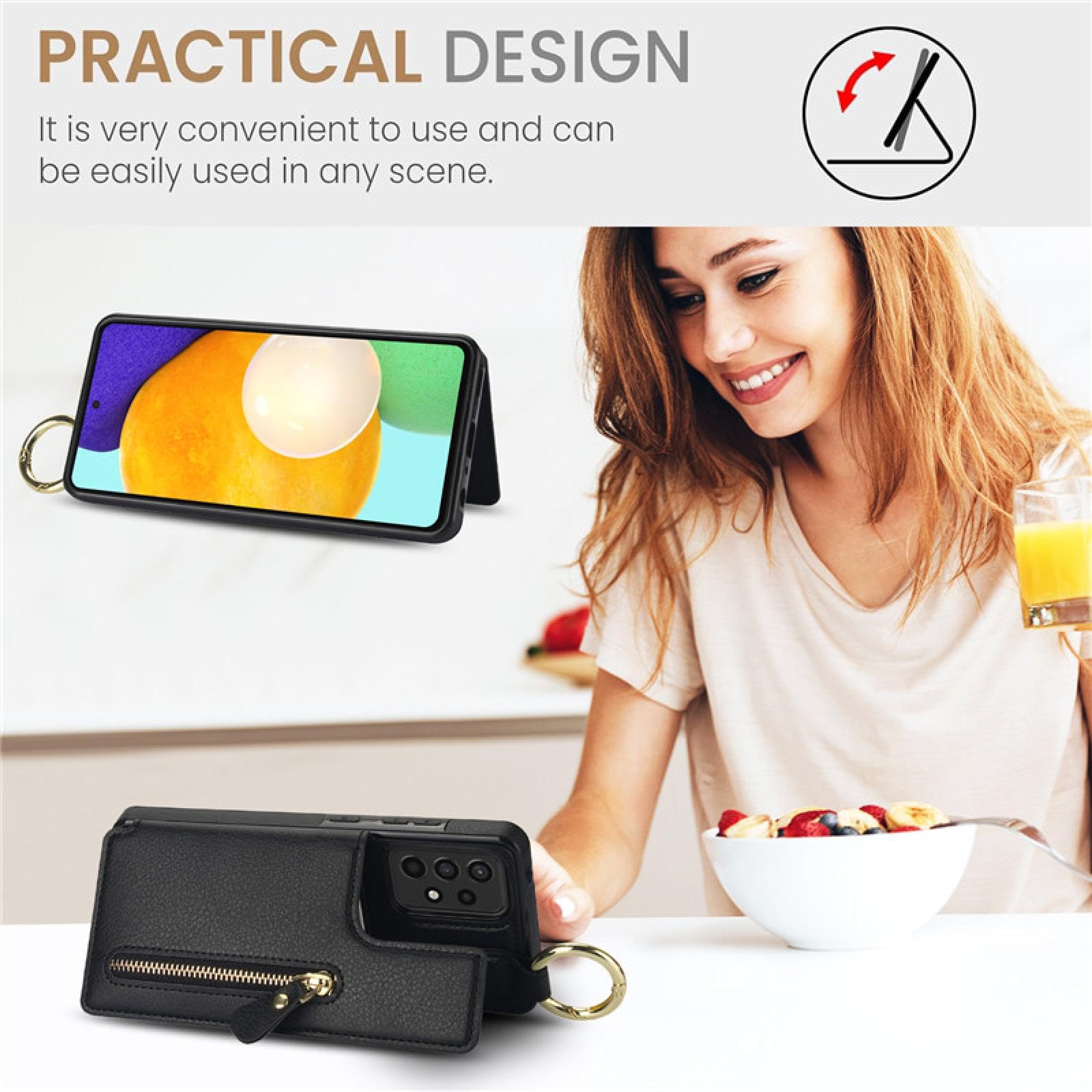 Do SamsungA50 A50S A30S Pierścień Skórzany Zamek Portfel Karty Telefon Etui Flip Stand Pokrowiec (Do SamsungA50 A50S A30S/Wino czerwone)