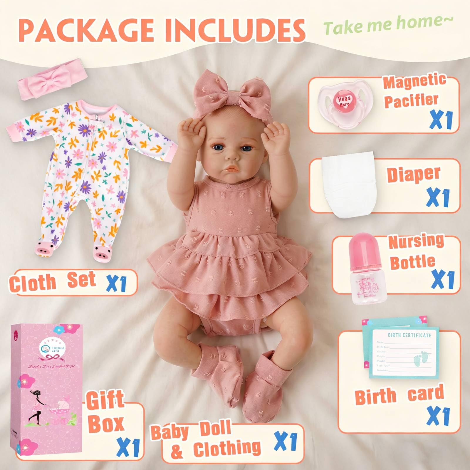 Lebensechte Reborn Baby Puppe mit Zwei Outfits - 43cm Weichkörper Babypuppe wie EIN echtes Baby, Handbemalte Details & Sichtbare Venen