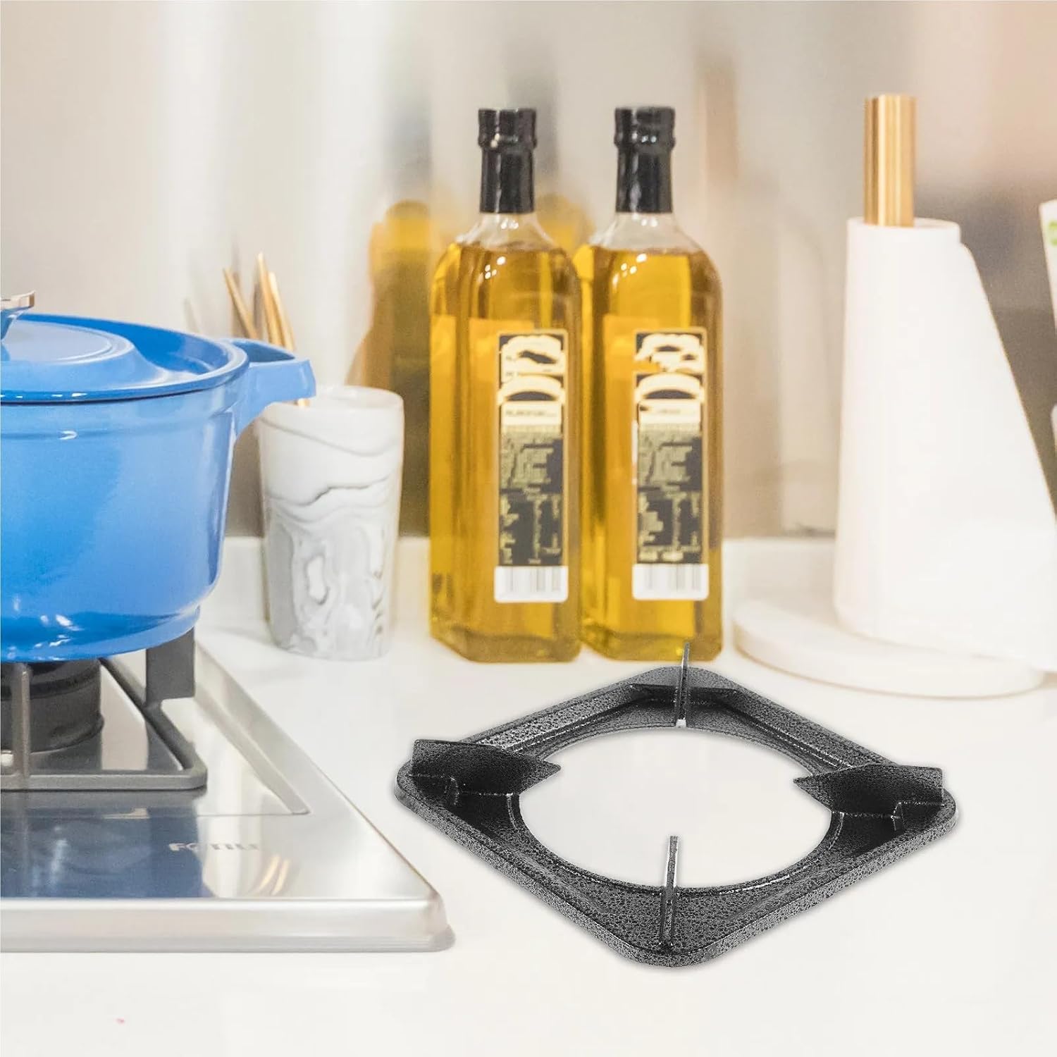 2pcs Crafted Iron Wok Ring Stove Burner Grate Strong Heat Concentration Pot Rack Stable Cooktop Support For Home