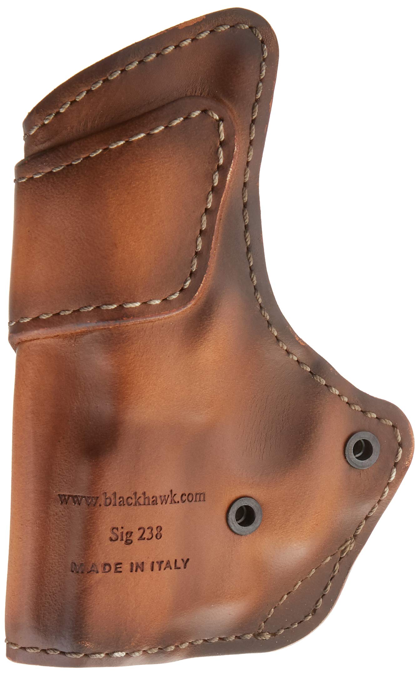 BLACKHAWKPremium Leather Isp Hlstr W/ Clip Sig, P238 RH Box Burnished Brown