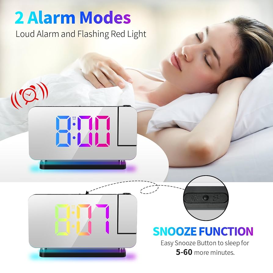 Amazon.co.jp: プロジェクター 時計 目覚まし時計 デジタル