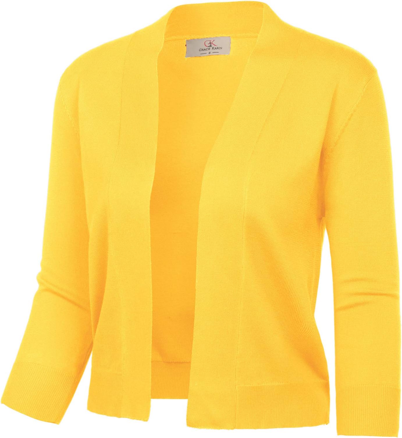 Women Cardigan Sweaters Lightweight Knit Cropped Cardigans Trendy 3/4 Sleeve Shrug Bolero S-3XL