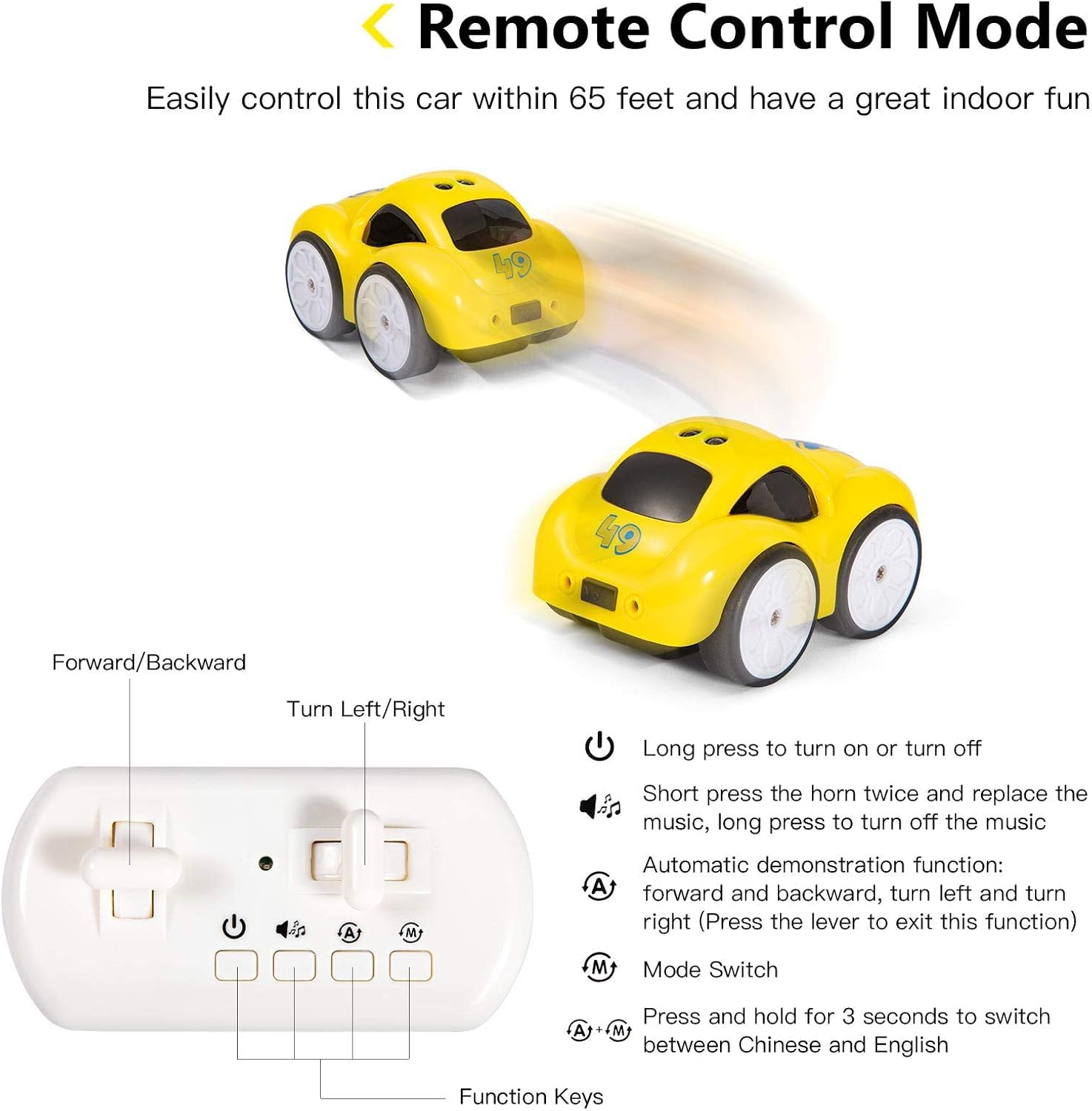 Ruzarth 2.4GHz RC Cartoon Car for Kids | Auto Follow Track Sensor Mode, Obstacle Avoidance, Music & Lights | Remote Control Toy Car for Best Gift Toddlers Boys Girls. (Green) 1