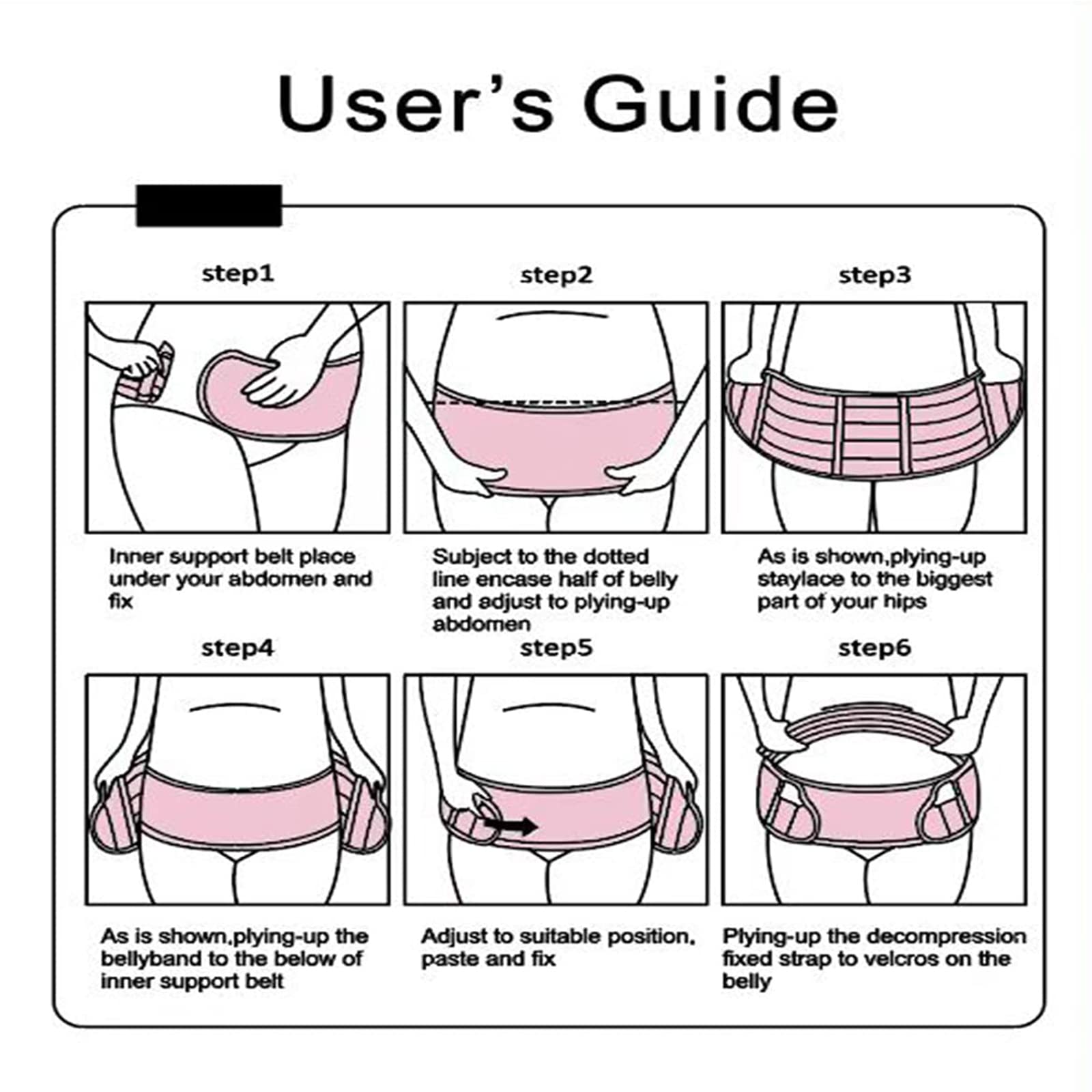 BATLAM 3-in-1-Bauchbänder für Schwangere, Schwangerschaftsstützbandage, atmungsaktive und verstellbare Mutterschaft (PINK, M, L, XL, XXL)