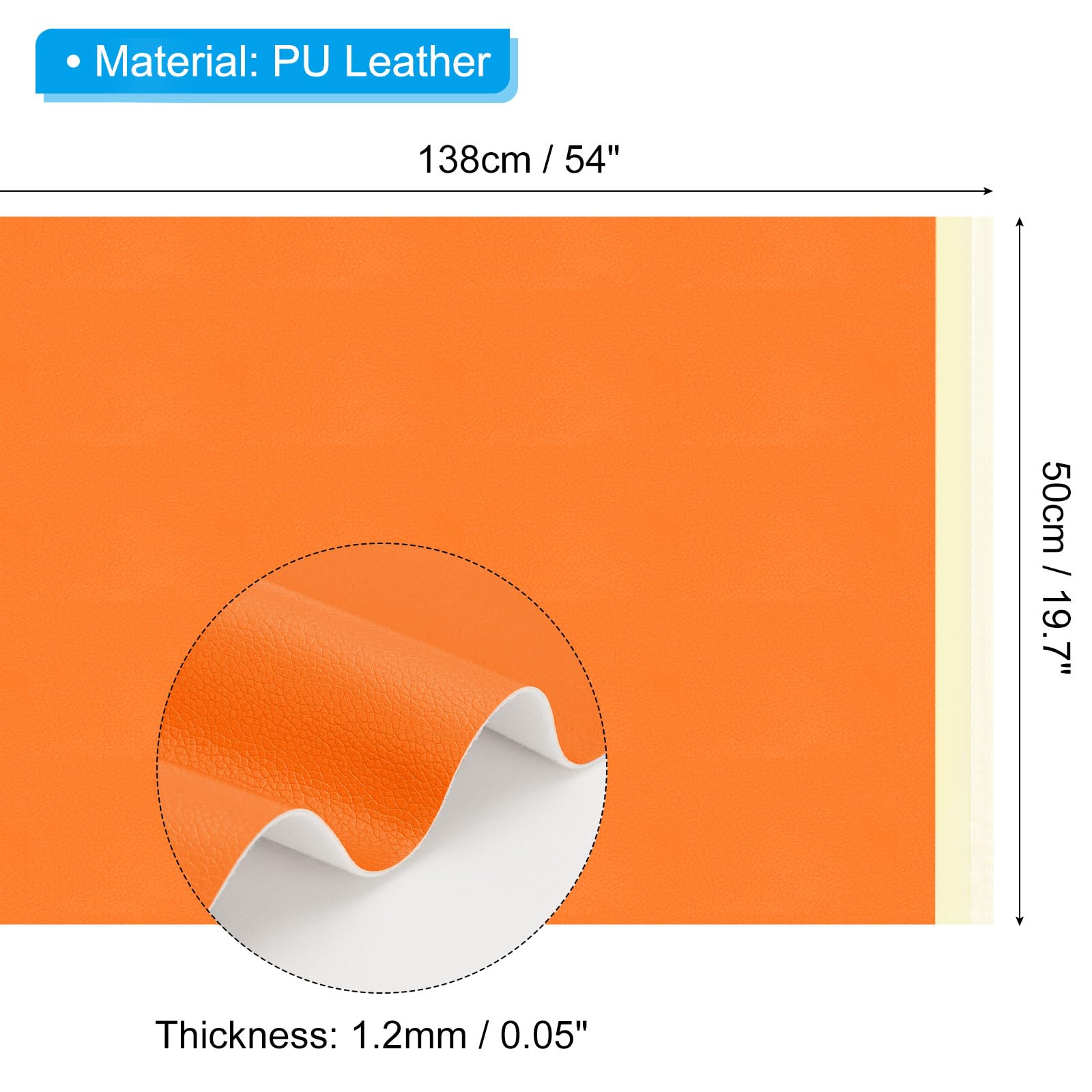 PATIKIL 54x19.7x0.05 Inch Faux Leather Sheets - Image 2