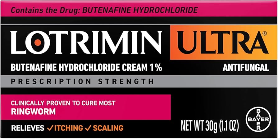 Lotrimin Ultra Ringworm Cream, Butenafine Hydrochloride 1%, Effective Antifungal Treatment of Most Ringworm, 1.1 Ounce (30 Grams)