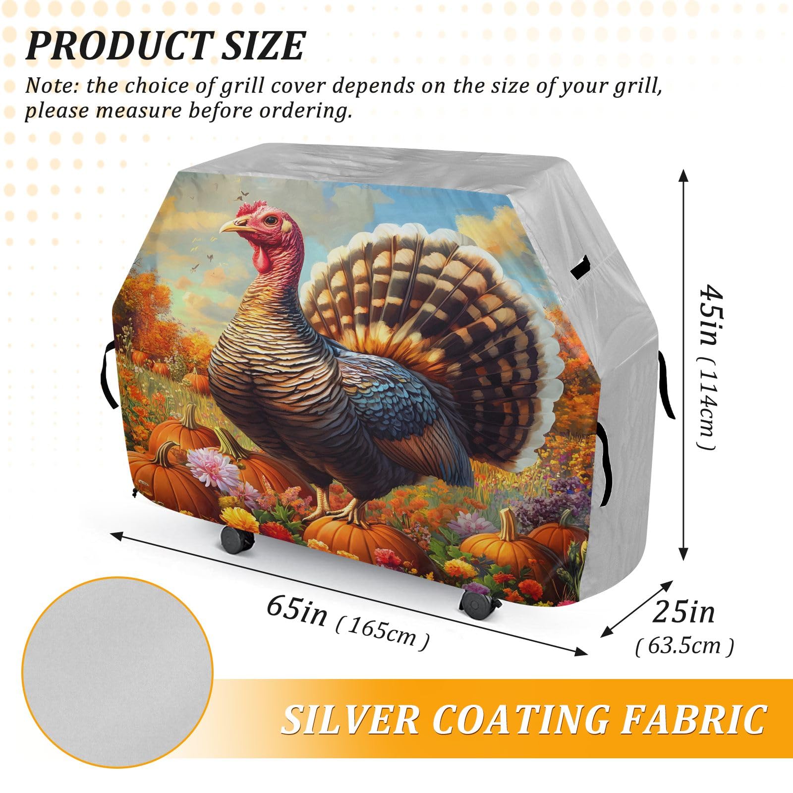 Copertura per barbecue di alta qualità, impermeabile, resistente allo sbiadimento, resistente, adatta per griglie fino a 25 in campo di zucca in Turchia