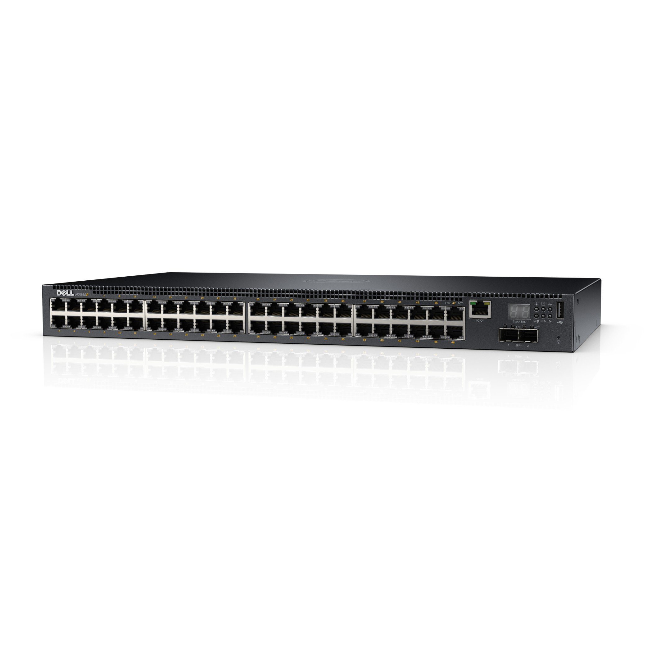 DELL PowerConnect N2048P Gestionado L2+ Gigabit Ethernet (10/100/1000) Negro 1U Energía sobre Ethernet (PoE) - Switch de red (Gestionado, L2+, Gigabit Ethernet (10/100/1000), Energía sobre Ethernet (PoE), Montaje en rack, 1U)