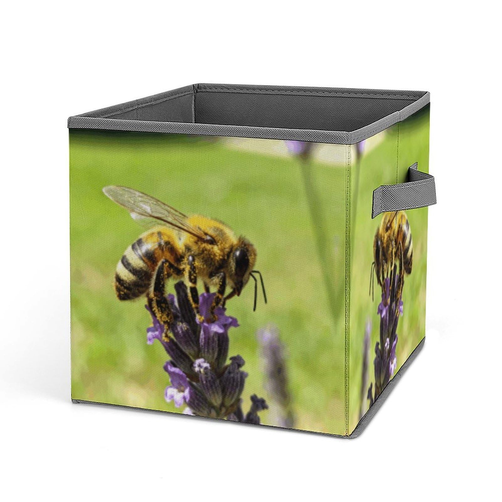 VstaDank Bees Storage Bin Collapsible Storage Cubes Organizer Oxford Cloth Storage Box with Dual Handles Large Stackable Closet Storage Bins for Sheets Hat Sweater