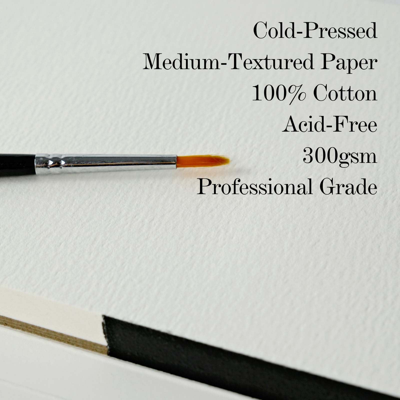 CuppaClip Bloc de papier aquarelle en pur coton 300 g/m² - Sans acide - 20 feuilles - Fournitures d'art aquarelle (presse à froid, 25,9 x 17,8 cm)