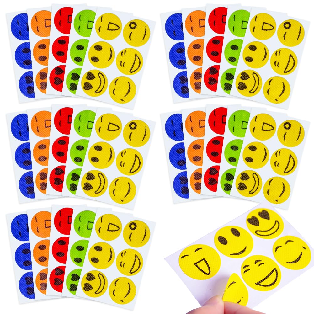 Smiley Face Mosquito Repellen Stickers, Mosquito Repellent Patch Stickers, Natural Mosquito Repellent Patches, Outdoor Indoor Anti-Mosquito Stickers, Travel Accessories - 360PCS