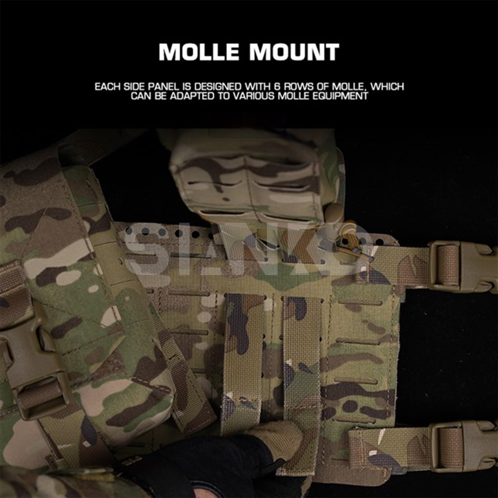 Multifunzione Tactical Chest Rig Expansion Pack,Grande Capacità Molle Storage Pouch Organizer Bag,Airsoft Paintball Militare Vari Carrier
