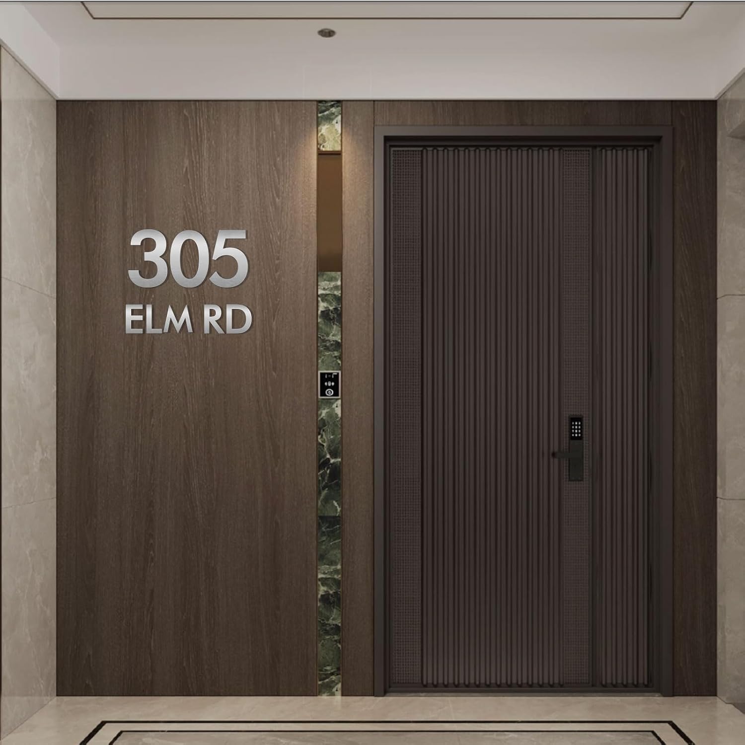 5 Inch Floating House Numbers and Metal Letters for Outdoor Signs, Modern 304 Stainless Steel Silver Address Numbers for Home, Apartment, and Garden Decor (&)