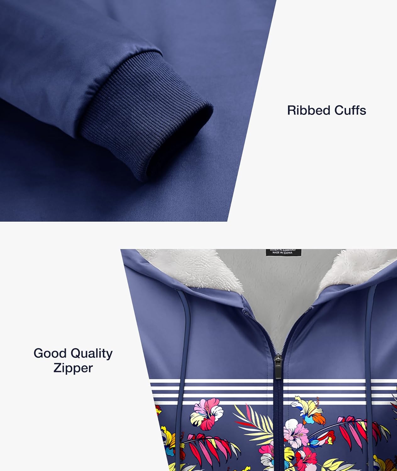 Womens Fleece Zip Up Hoodies Winter Sherpa Lined Jacket Hooded Zipper Sweatshirt Casual Thick Warm Outerwear Coat - Image 6