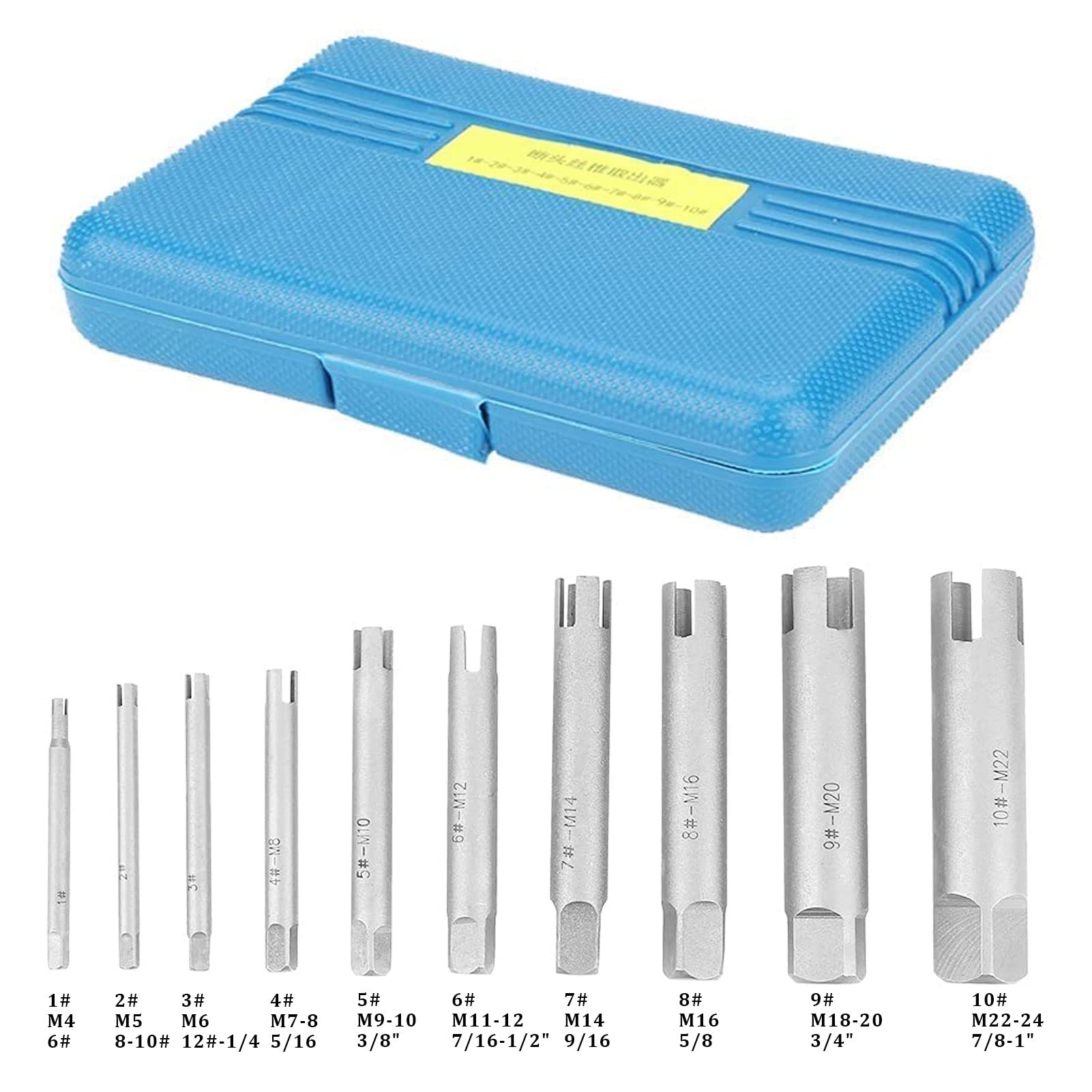 Broco Tap Extractor, staal gebroken kop kranen remover gestripte schroef tap extractor set (6-delige set